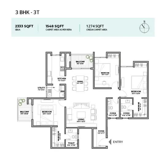 4 BHK Floor Plan